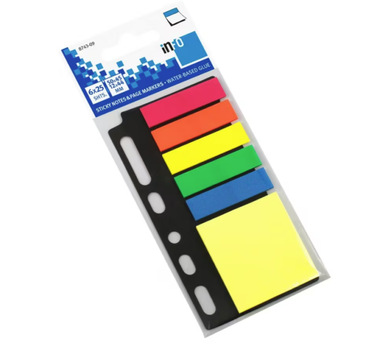 Info Sticky Notes assorti kleuren diverse formaten
