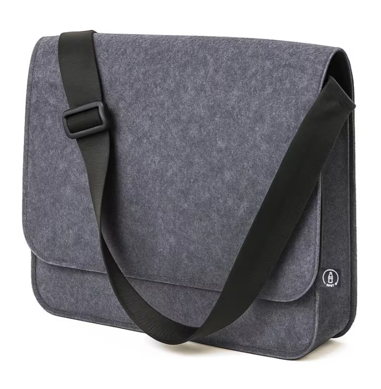 Juscha Laptoptas Messenger RPET donker grijs 36x27x8cm
