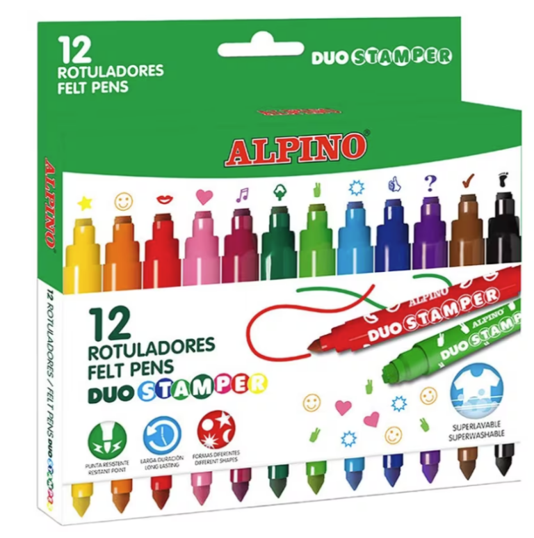 Alpino Duo Stamper viltstiften set van 12 stuks