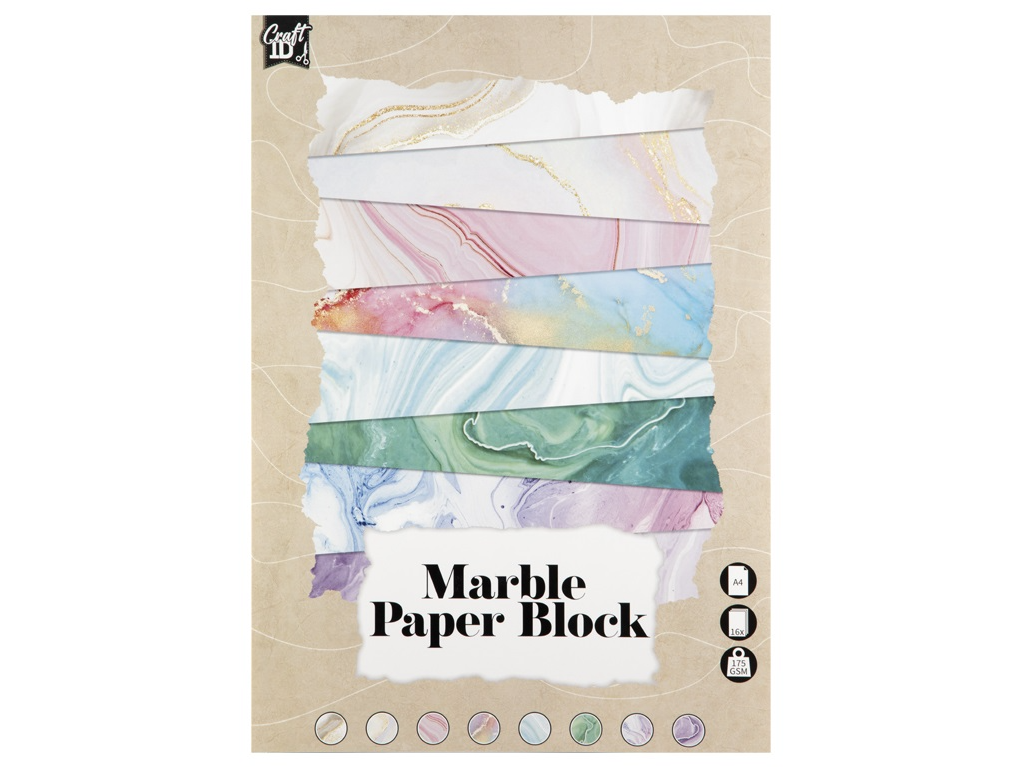 Craft ID A4 Marmer Papier Pad, 175g, 16vel