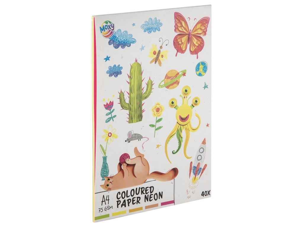 Moxy Gekleurd papier NEON A4, 75g, 40vel