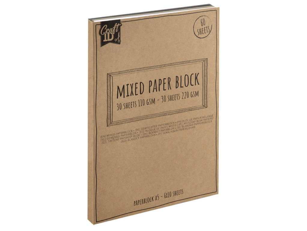 Craft ID A5 Mixed Papier Blok, 30x110g-30x220g
