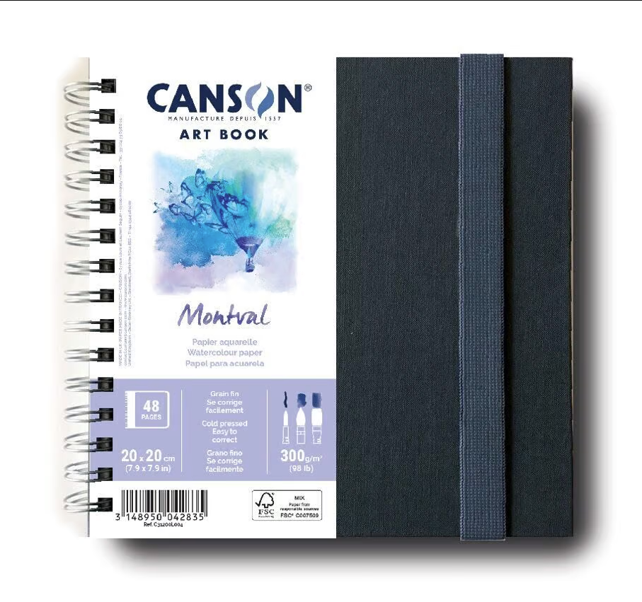 Canson Montrval Art Book 20x20cm Fijne Korrel – 300 g/m² – 48 pagina’s