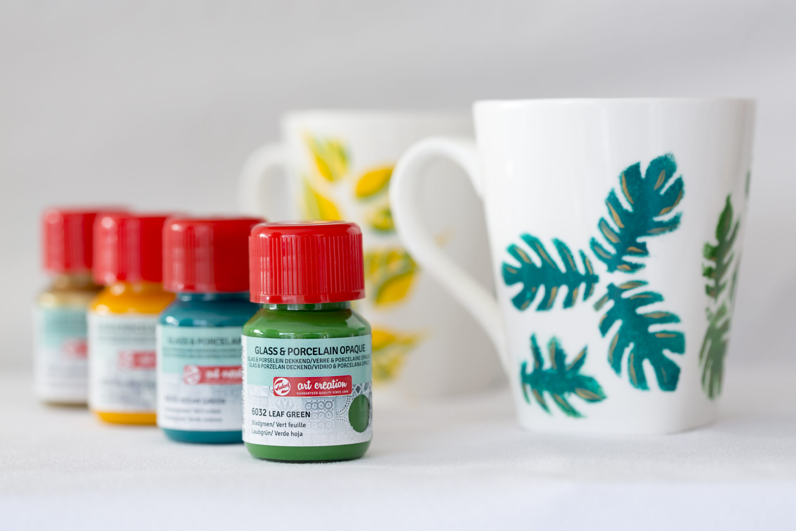 Talens Art Creat.Glass & Porcel.Opaq.Set 4x30ml green gold