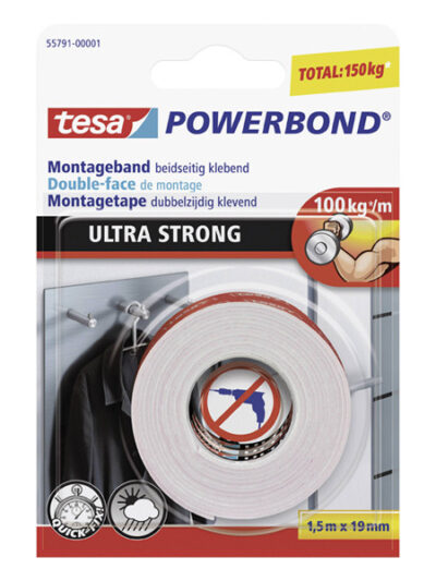 Montagetape Tesa dubbelzijdig Ultra 1,5 m x 19 mm