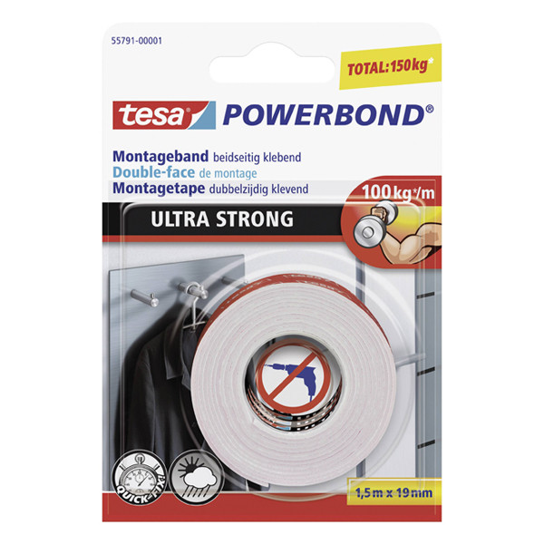 Montagetape Tesa dubbelzijdig Ultra 1,5 m x 19 mm