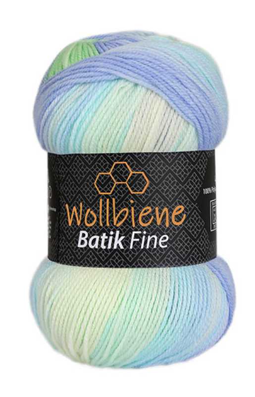 Polyacrylwol Batik 100g groen paars blauw gemengd 5010