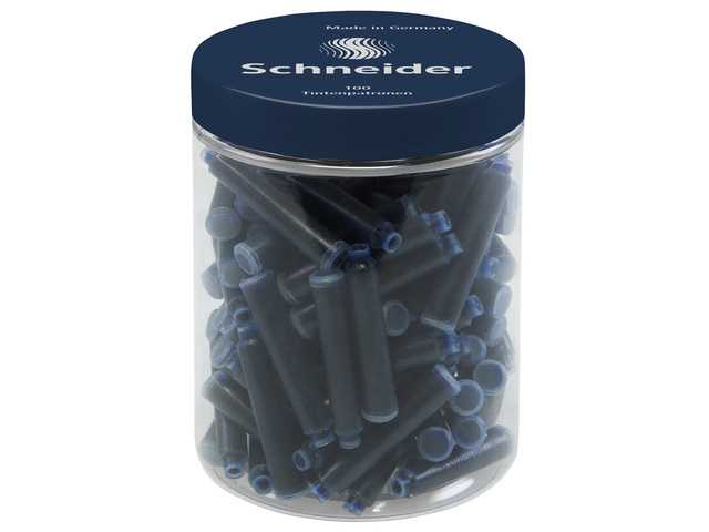 Inktpatronen Schneider donker blauw. container à 100 st