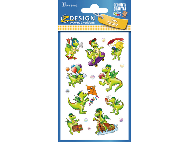 Papieretiket Z-design Kids pakje a 3 vel draken