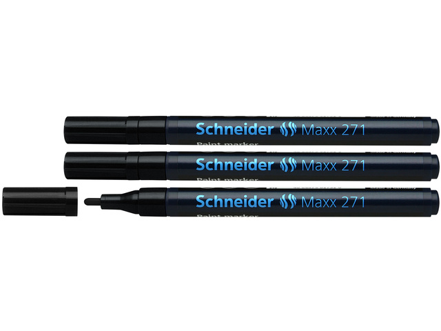 Lakmarker Schneider Maxx 271 1-2 mm zwart set van 3