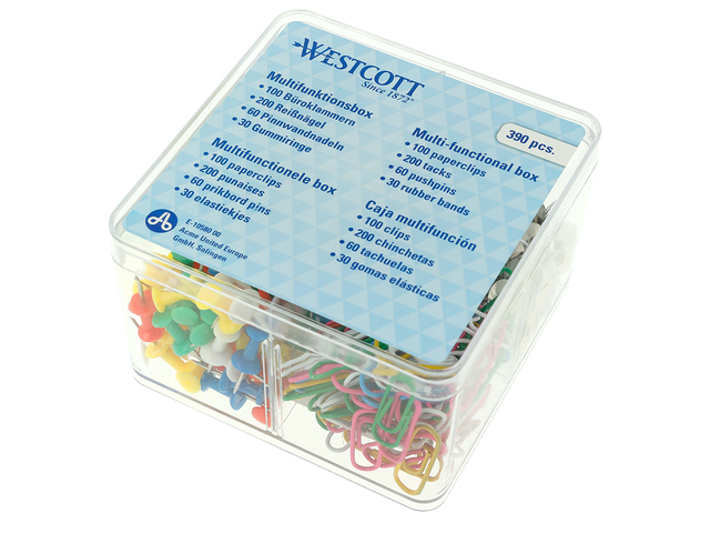 Burobakje Westcott incl. accessoires. (100x paperclips
