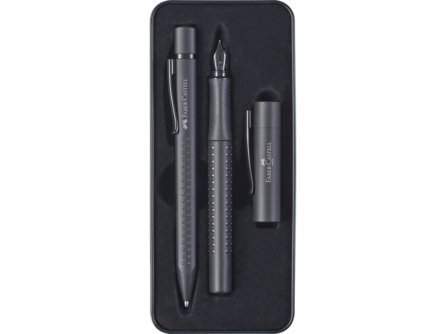 Balpen en vulpen FC Grip zwart in gift box. Inhoud:
