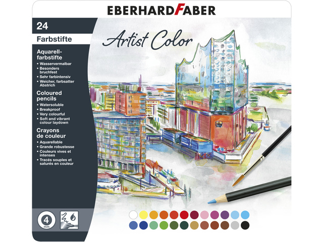 Aquarelkleurpotlood EFA metalen etui a 24st.