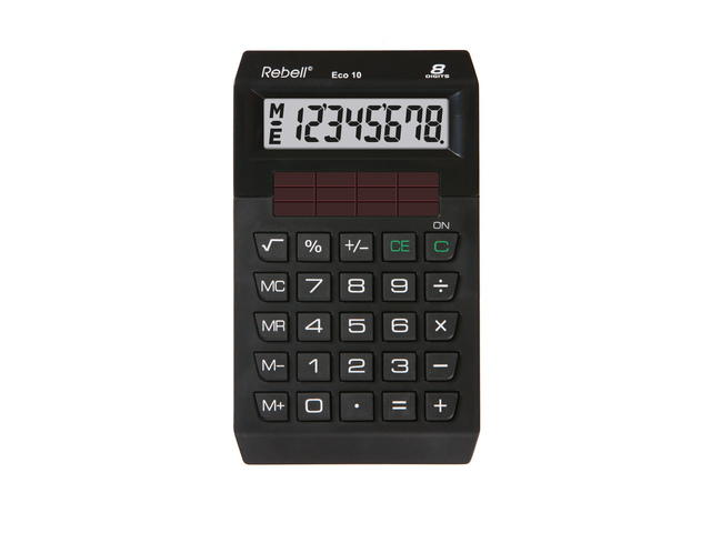 Calculator Rebell ECO 10 BX zwart hand 8 digit