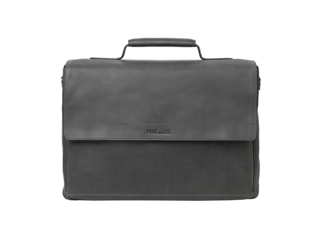 Aktetas P&S PERCENT 28x39x12cm leer grijs geschikt