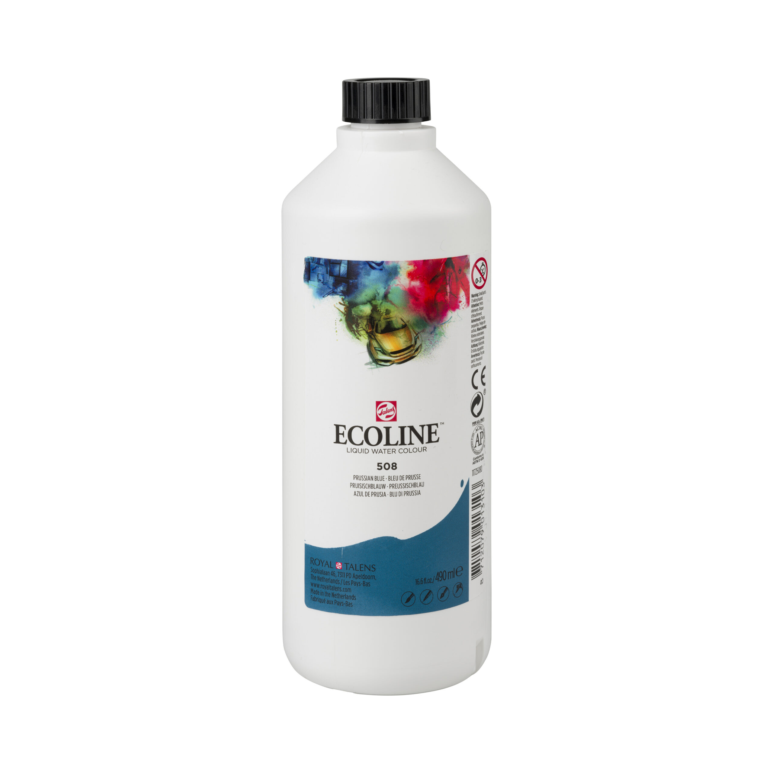 Ecoline Vloeibare Waterverf Fles 490 ml Pruisischblauw 508