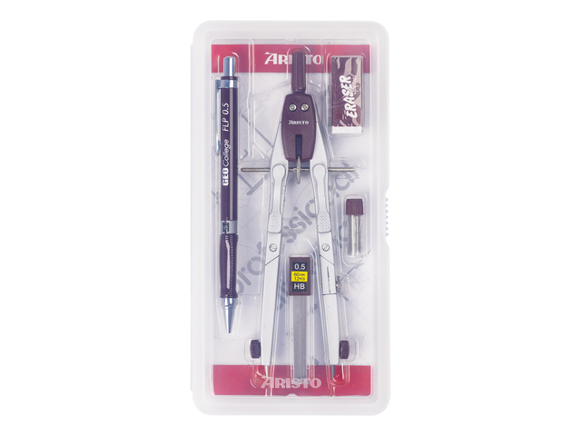 Schoolset Aristo GEOcoll. 5st. Inhoud:snelverstelpasser