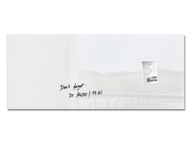 Glasmagneetbord Sigel superwit 1300x550x15mm 2 magneten