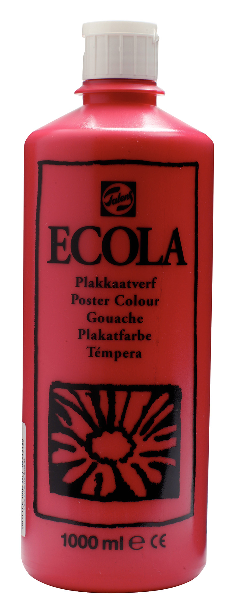 Ecola Plakkaatverf Fles 1000 ml Karmijn 318