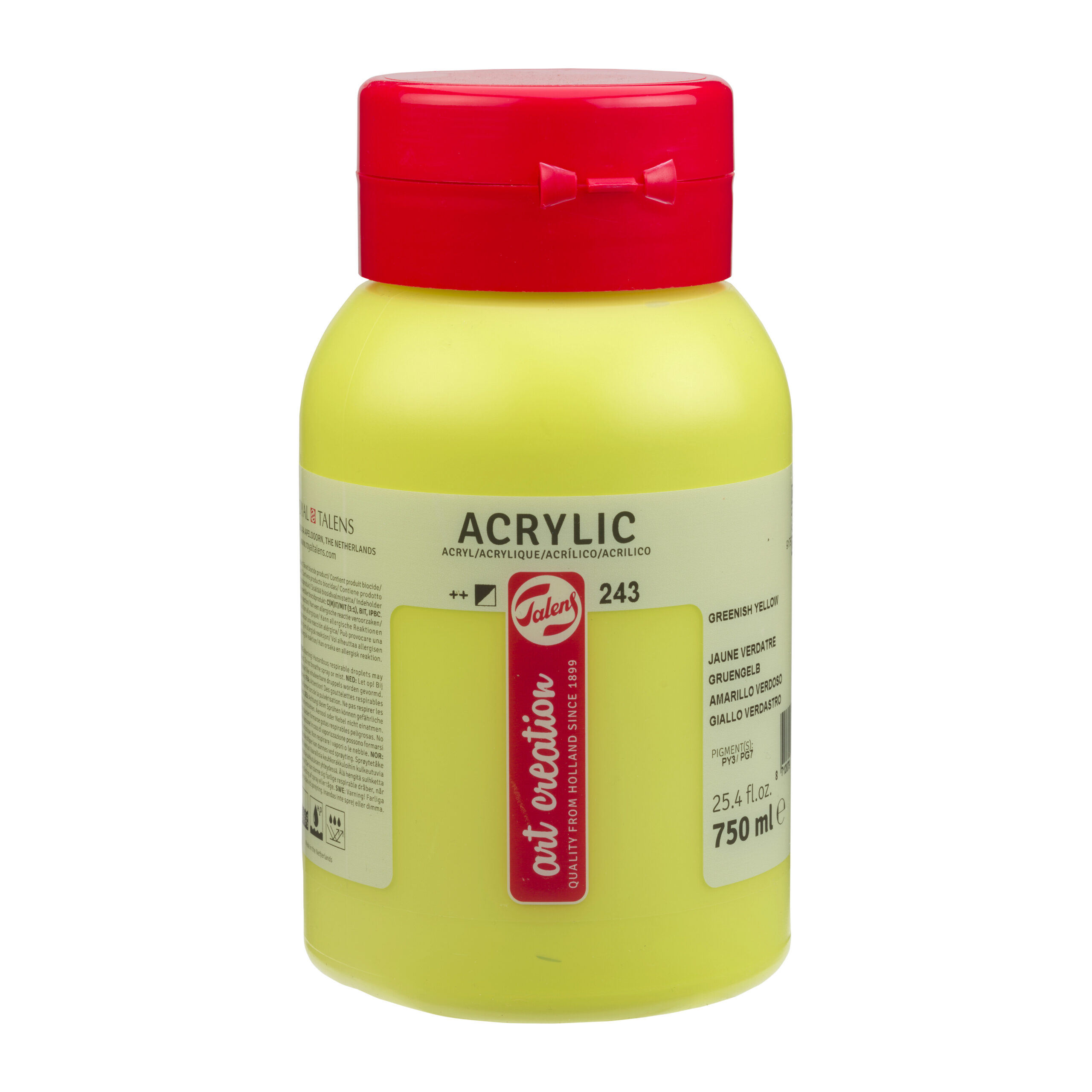 Talens Art Creation Acrylverf Pot 750 ml Groengeel 243