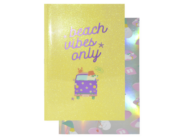 Schrift Beach Happy A4 lijn pak a 2 stuks assorti kleuren