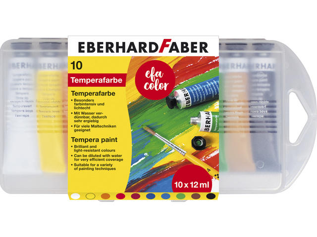 Plakkaatverf EFA 10 kleuren tube a 12 ml