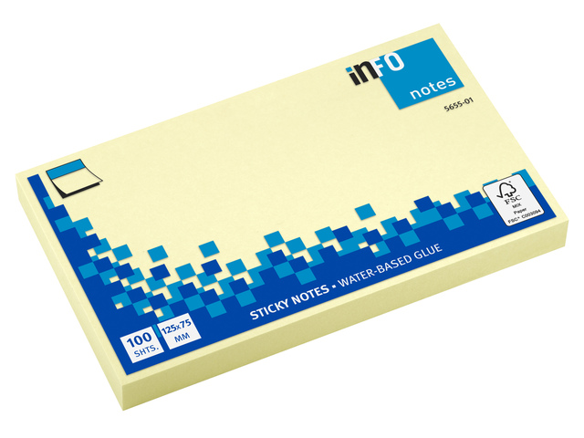 Info notes 125x75mm geel blok a 100 vel