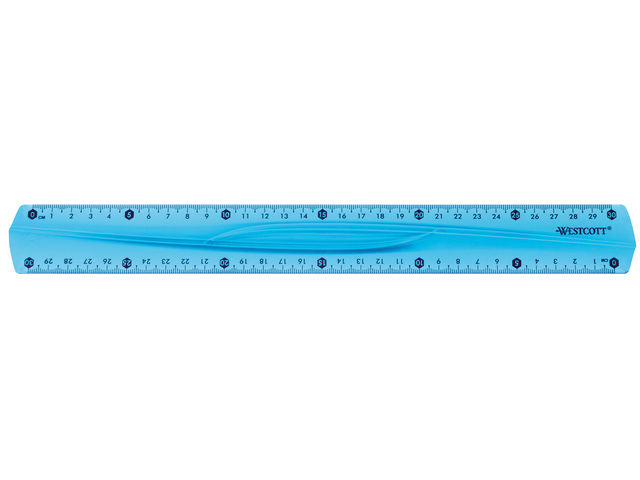 Liniaal Westcott 30cm flex transparant assorti kleuren: