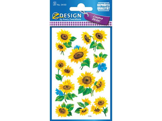 Papieretiket Z-design Crea- tive pakje a 3 vel zonnebloeme