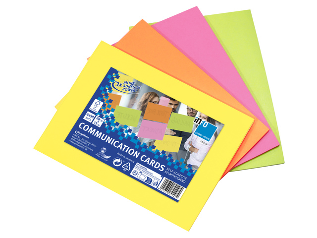 Info communicatiekaarten, 200x150mm, 4 x 50 stuks,zelfkl