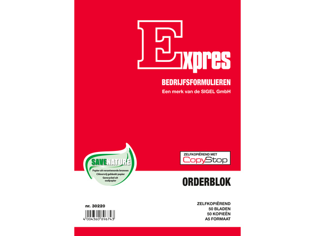 Orderblok Sigel Expres A5 zelfkopierend 2x50 blad FSC