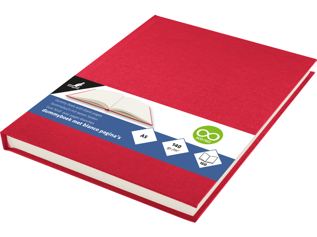 Dummyboek Kangaro A5 blanco rood linnen kaft 80 vel 140gr