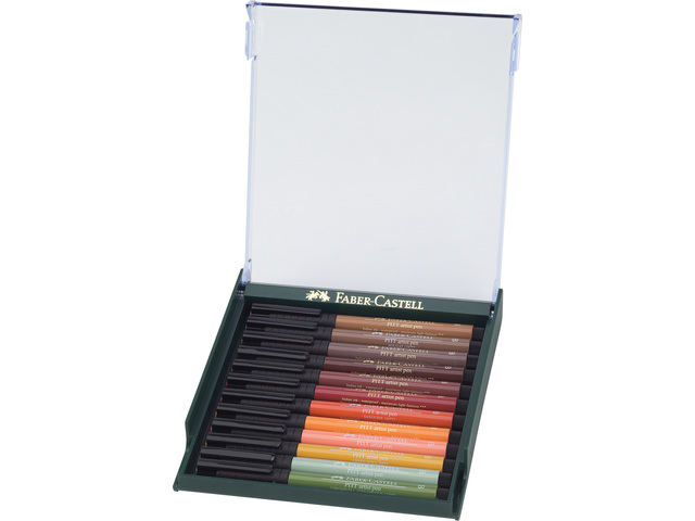 Tekenstift FC Pitt Artist Pen Brush set 12 stuks Earth Tones