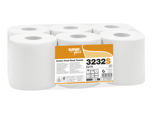 Poetspapier Celtex Save Centerfeed Midi 2-laags wit