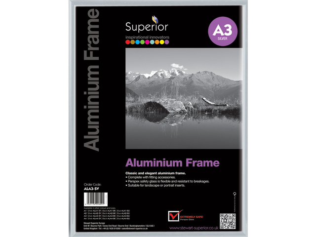 Fotolijst Seco A3 zilver geborsteld aluminium 11 mm