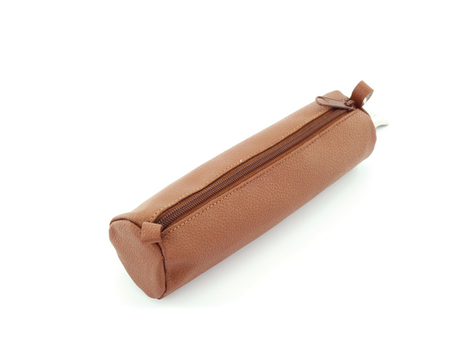 Etui Alassio echt leer bruin 21x6cm