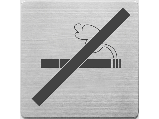Pictogram Alco 90x90x1mm RVS - niet roken -