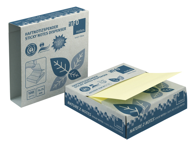 Info Notes 75x75mm Z-Notes 100 vel geel recycled BE cert