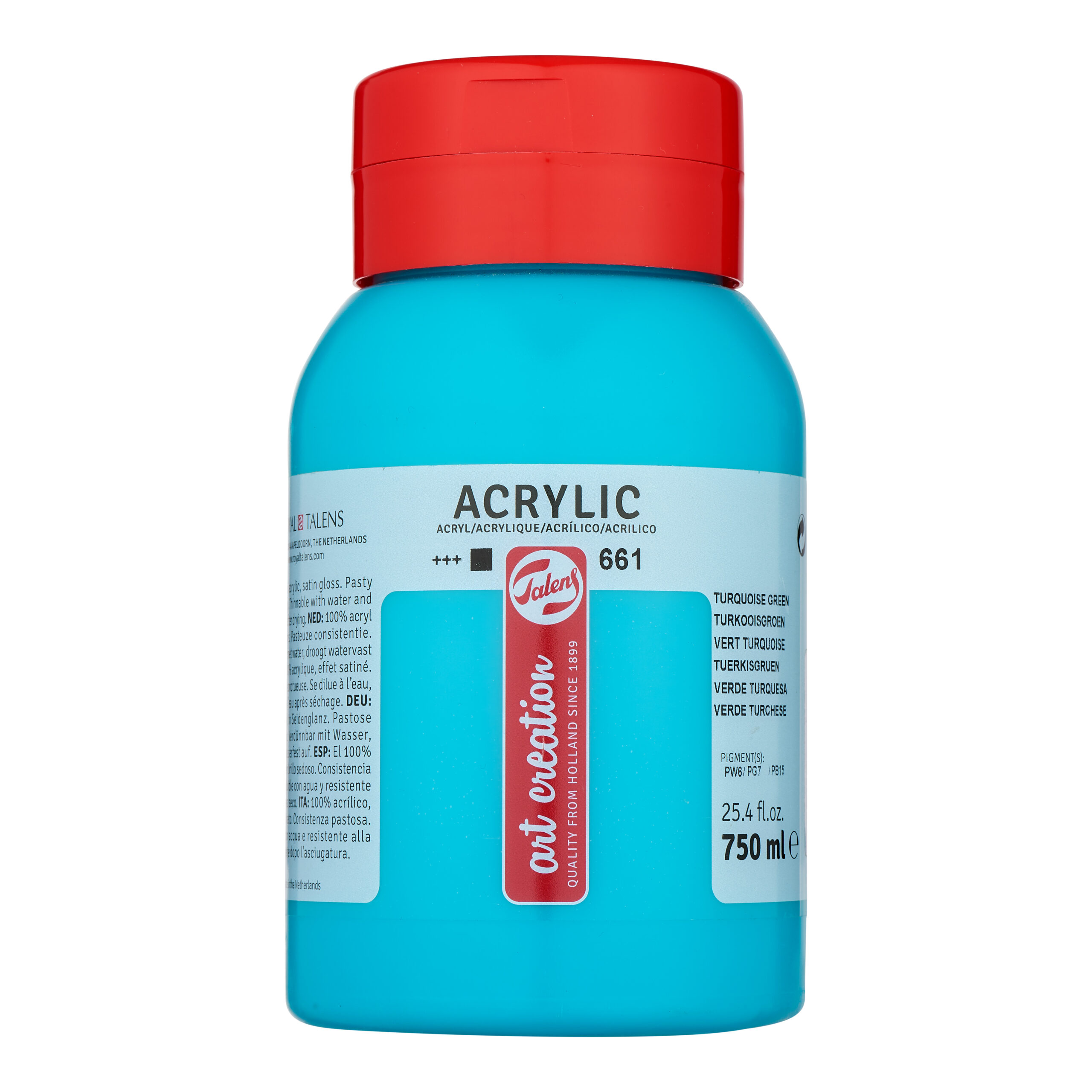 Talens Art Creation Acrylverf Pot 750 ml Turkooisgroen 661