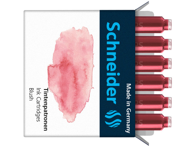 Inktpatronen Schneider pastel Blush rood doos 6st.