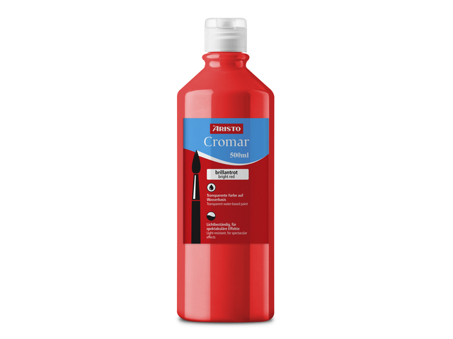 Verf Aristo Cromar 500 ml, briljant rood, transparante