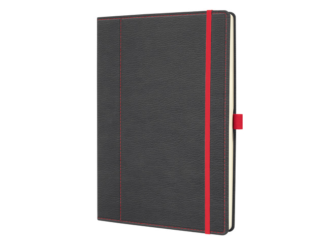 Notitieboek Conceptum A4 grijs -rood punt-gelijnd 194pag 80gr