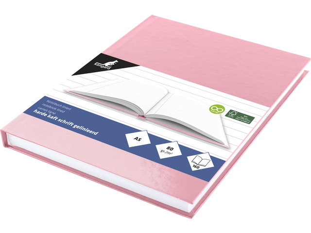 Schrift Kangaro A5 HC pastel roze lijn 80 vel 80 grams
