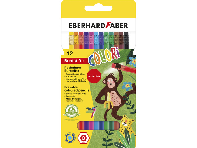 Kleurpotloden EFA etui a 12st met gum