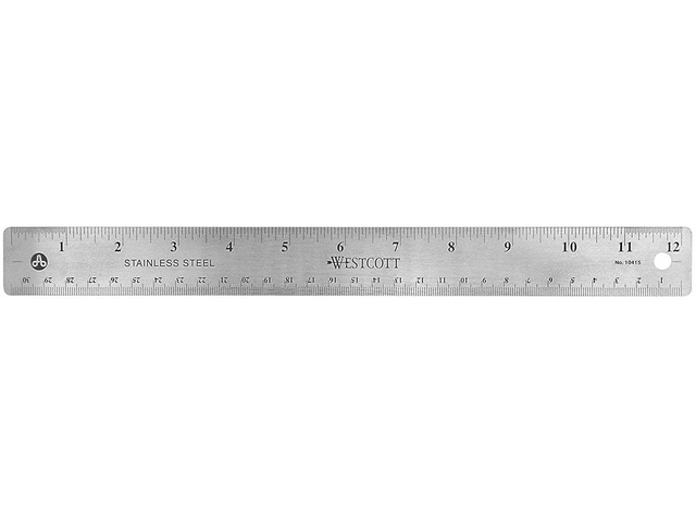 Liniaal Westcott 30cm RVS met anti slip