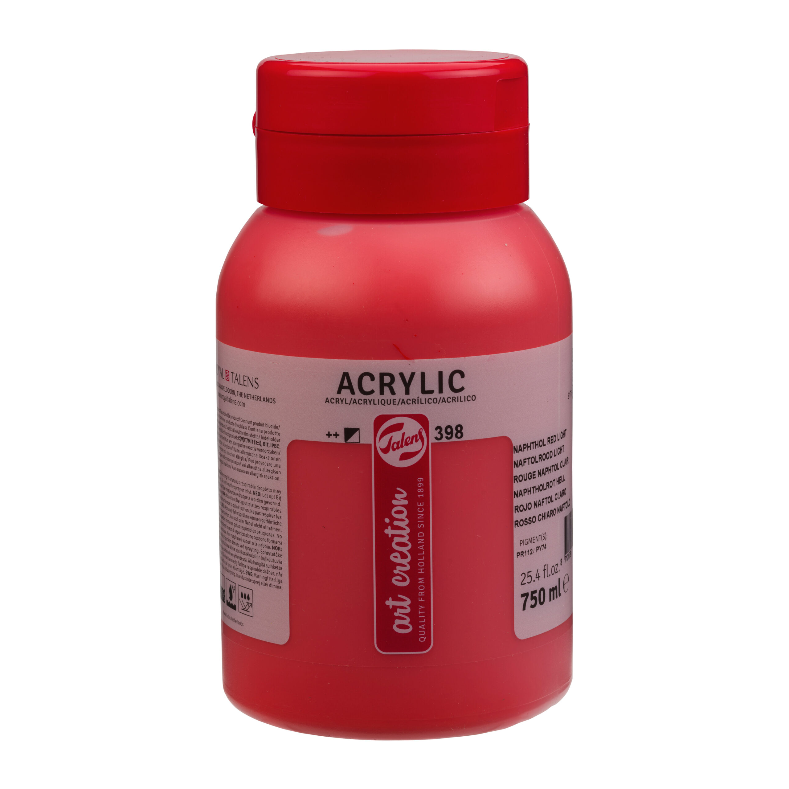 Talens Art Creation Acrylverf Pot 750 ml Naftolrood Licht 398