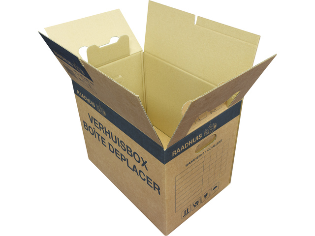 Verhuisdoos Budget Raadhuis dubbele bodem, 485x320x365mm