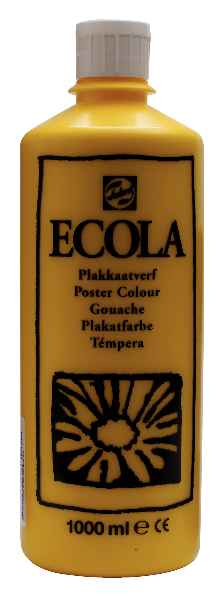 Ecola Plakkaatverf Fles 1000 ml Geel 200
