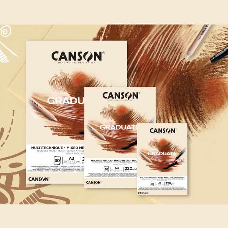 Canson Graduate Mixed Media Natural Papierblok 220 g/m² – 30 pagina’s