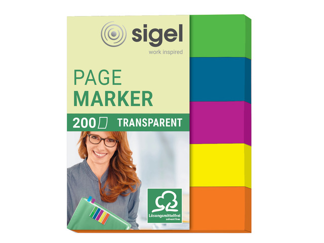 Indexeringsstrookjes Sigel Film 12x50 5-kleurig 200 vel